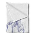 thumbnail image 2 of Sports Soft Flannel Fleece Throw Blanket, Sketch of 2 Sportsman Fencing Duel Agility Attack Discipline Sports Hobby, Cozy Plush for Indoor and Outdoor Use, 60" x 80", Violet Blue White, by Ambesonne, 2 of 5