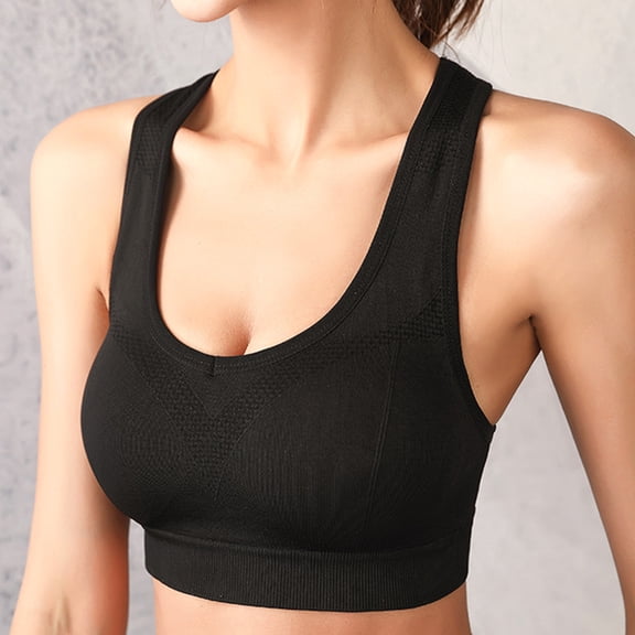 VISALY Sports Bras High Impact Sports Bras For Women Women Sports Bras Strappy Padded Medium Support Yoga Bra Workout Bra Workout Tops For Women Yoga Sports Bra Wireless Bras Comfortable Bras Black L