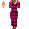 thumbnail image 3 of AUNVITO Women's Plush Jumpsuit Hooded Long Sleeve with Zipper and Two Pockets Casual and Cozy Homewear, 3 of 7