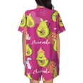 thumbnail image 3 of Bingfone Pink Green Avocado Print Pajamas Sets for Women Soft Short-Sleeved Pjs with Lounge Shorts Two Piece Sleepwear, 3 of 8