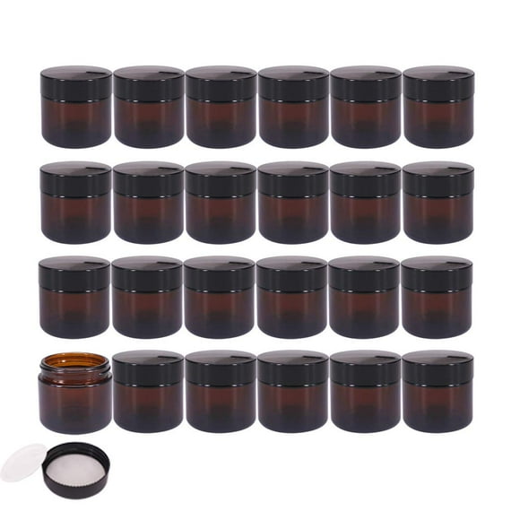 Frascos cosméticos BPFY de vidrio ámbar de 60 ml con revestimiento interior, paquete de 24