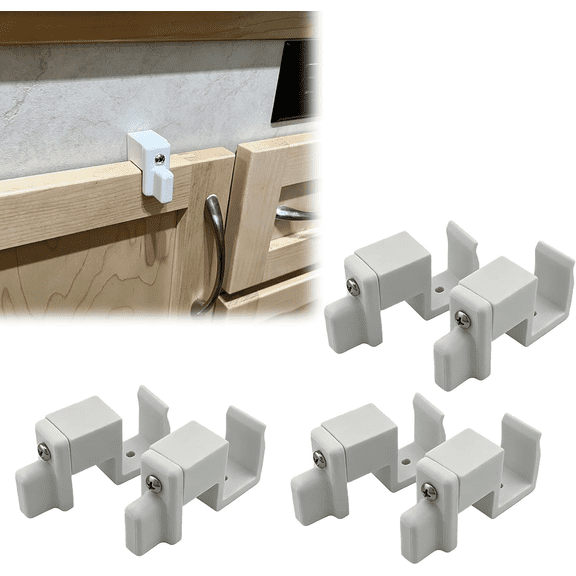 RV Cabinet Door & Drawer Security Latches Compatible with Most RV Cabinets and Drawers, No-Drilling Travel Locks, Easy Snap-On Installation, Prevent Doors from Opening During Travel