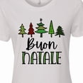 thumbnail image 4 of Inktastic Buon Natale Festive Christmas Trees Women's T-Shirt, 4 of 5