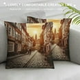 thumbnail image 3 of Chilfamy Cityscape Sunset Romance Pillow Covers for Couch Sofa Indoor Outdoor Throw Pillow Cover Square Design Short Plush 1PC 24x24in, 3 of 5