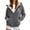 Gray, variant on Fiaer Womens Hoodie Oversized Long Sleeve Heart Sweatshirts Full Zip up Drawstring Loose Fit Tops with Pocket XL