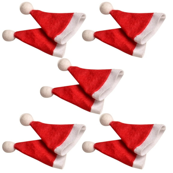 Masteelf 30 pcs Lollipop Hats Christmas Hat Decors Santa Claus Hats DIY Mini Hats Candy Package for Home Shop Store