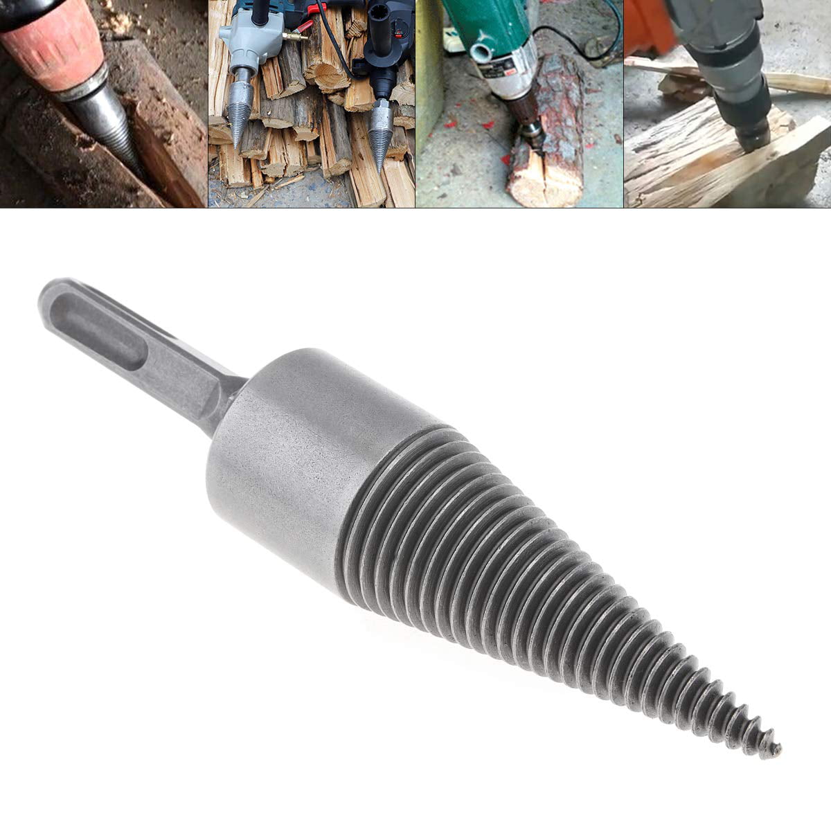 fulailai Firewood Splitter Machine Drill Bit Hex/Round/Square Shank Cone Reamer Punch Driver Split Drilling Tools 