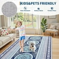 thumbnail image 2 of HOMERRY Washable Area Rug 5' x 7' Vintage Floral Area Rug for Living Room Bedroom Non-Slip Accent Rug, Navy, 2 of 5