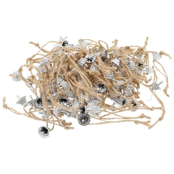 100 Pcs Christmas Hanging Caps Silver Hangers Foam Ball Holder Tree Decorations