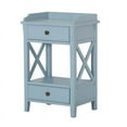 thumbnail image 4 of Home Square Two Drawer X Side Wood End Table in Sky Blue - Set of 2, 4 of 11