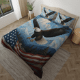 thumbnail image 2 of American Bald Eagle Bedding Set – Patriotic Mountain Forest Duvet Cover & Pillowcases with U.S. Flag – Rustic Wildlife Bedroom Decor for Veterans & Patriots, 2 of 4
