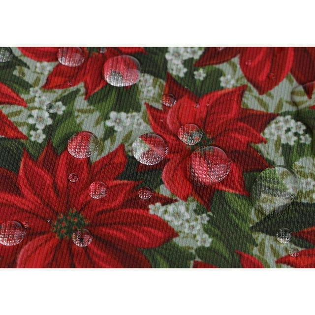 Langgg Printed Waterproof Fabric By the Yard for Cushion Table Cloth Red Flower