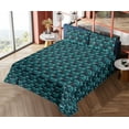 thumbnail image 4 of Ambesonne Tropical Vibes Fitted & Flat Sheet with Shams 4 Pcs Set, Exotic Forest Night, Calking, Dark Lavender Cadet Blue, 4 of 5