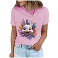 thumbnail image 2 of Tops de Cuello Alto para las Mujeres Amante Impreso Camiseta Cuello Redondo Manga Corta, Poliéster Spandex, 2 of 7