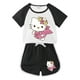 thumbnail image 4 of Traje deportivo informal de Hello Kitty, novedad de verano, pantalones calientes de dibujos animados para niñas, traje superior cómodo de algodón de dos piezas de manga corta para bebé, 4 of 5