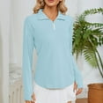 thumbnail image 5 of WMTBSRSW Women's Sun Protection Long Sleeve Shirts UPF 50+ UV Half Ziper Shirt with Thumb Holes Lightweight Workout Hiking Running Athletic Tops, 5 of 7