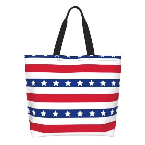 Kdxio American Patriotic Stars And Stripes Casual Tote Bags Women Big Capacity Shoulder Bag for Women Travel Shoulder Bags Handbags