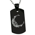 thumbnail image 1 of Stainless Steel Mayan Crescent Moon Rune Engraved Dog Tag Pendant Necklace, 1 of 1
