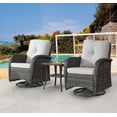 thumbnail image 2 of POCASSY Swivel PE Wicker Rattan Outdoor Rocking Chairs Set with Side Table (2 chairs and 1 side table), 2 of 8