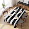 thumbnail image 3 of Black Striped Table Cloth Waterproof Tablecloths, Modern Simple Monochrome Geometric White Tablecloth Dining Table Cover for Kitchen Party Tabletop Outdoor, Rectangle Tablecloth 54x108 Inch, 3 of 9