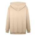 thumbnail image 3 of UJNDER Plus Size Hoodies for Women Solid Color Pocket Pullover Long Sleeve Casual Autumn Winter Beige XXL, 3 of 9