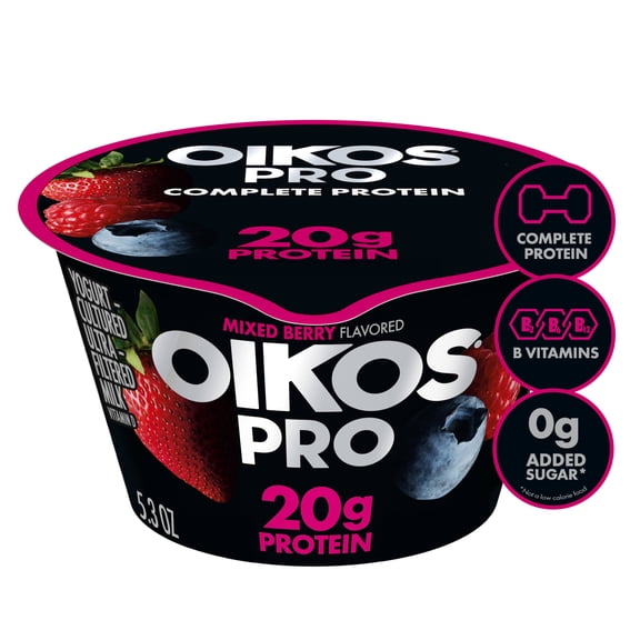 Oikos Pro 20g Protein Mixed Berry Yogurt-Cultured Ultra-Filtered Milk Product Cup, 5.3 oz