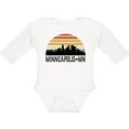 thumbnail image 3 of Inktastic Minneapolis Minnesota Skyline Retro Sunset Boys or Girls Long Sleeve Baby Bodysuit, 3 of 5