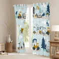 thumbnail image 3 of Erosebridal Construction Blackout Curtains 42"Wx63"L Cartoon Truck Window Curtains Car Bedroom Decor Diggers Excavator Curtains & Drapes Yellow Blue Window Treatments 2 Panels, 3 of 5