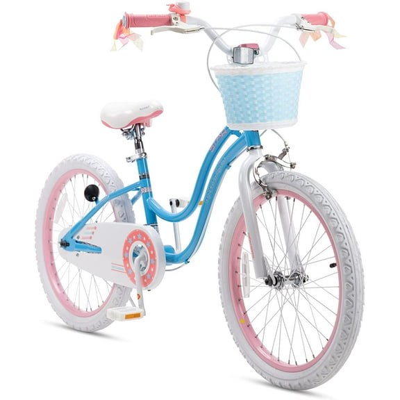RoyalBaby Stargirl Kids Bike 20 Inch Girls Bicycle for Children with Kickstand Basket Blue