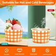 thumbnail image 4 of 120Pcs Fall Paper Bowls 12 oz Disposable Thanksgiving Ice Cream Bowls Fall Cups Soup Bowl Orange Gingham Polka Dot Snack Cups for Hot or Cold Food Autumn Harvest Thanksgiving Party Supplies, 4 of 4
