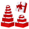 thumbnail image 1 of Cajas de regalo Nesting Chivertion, paquete de 6 con cinta de tapa, 6 tamaños, rojas, 1 of 6