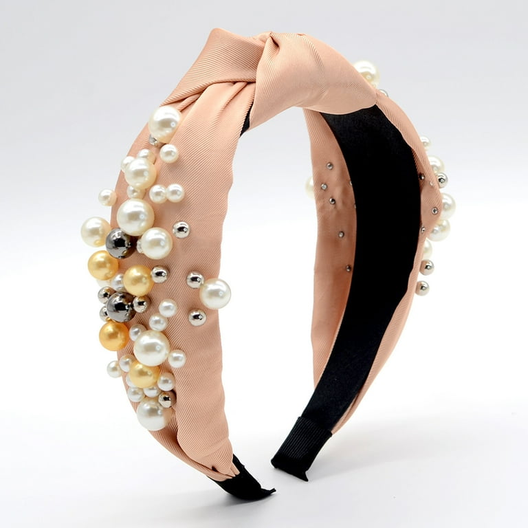 Pearl Headbands Knotted Headbands for Women Knot Turban Headband