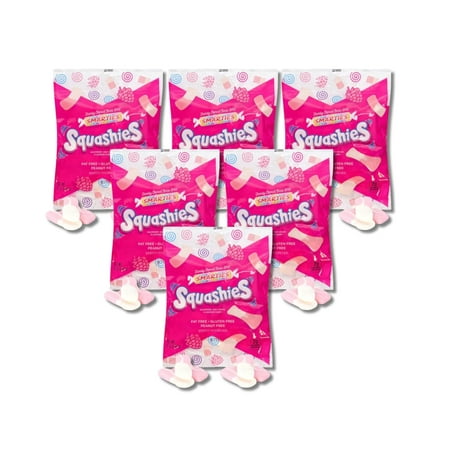 Smarties Squashies Candies - Raspberry and Cream Flavored Marshmallow/Foam Gummies - Pack of 6 by Lyza's Sweets & Treats