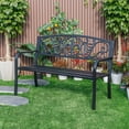 thumbnail image 1 of Metal Garden Bench Black Arrow Design, 1 of 4