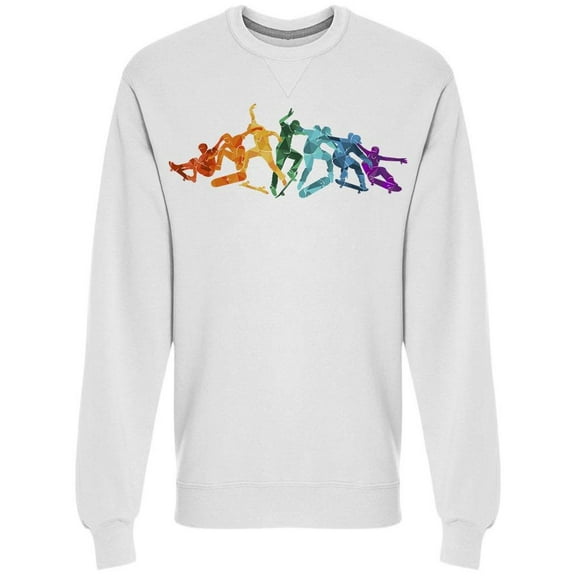 Skating Colorful Silhouettes Sweatshirt Men -Image by Shutterstock, Male Medium
