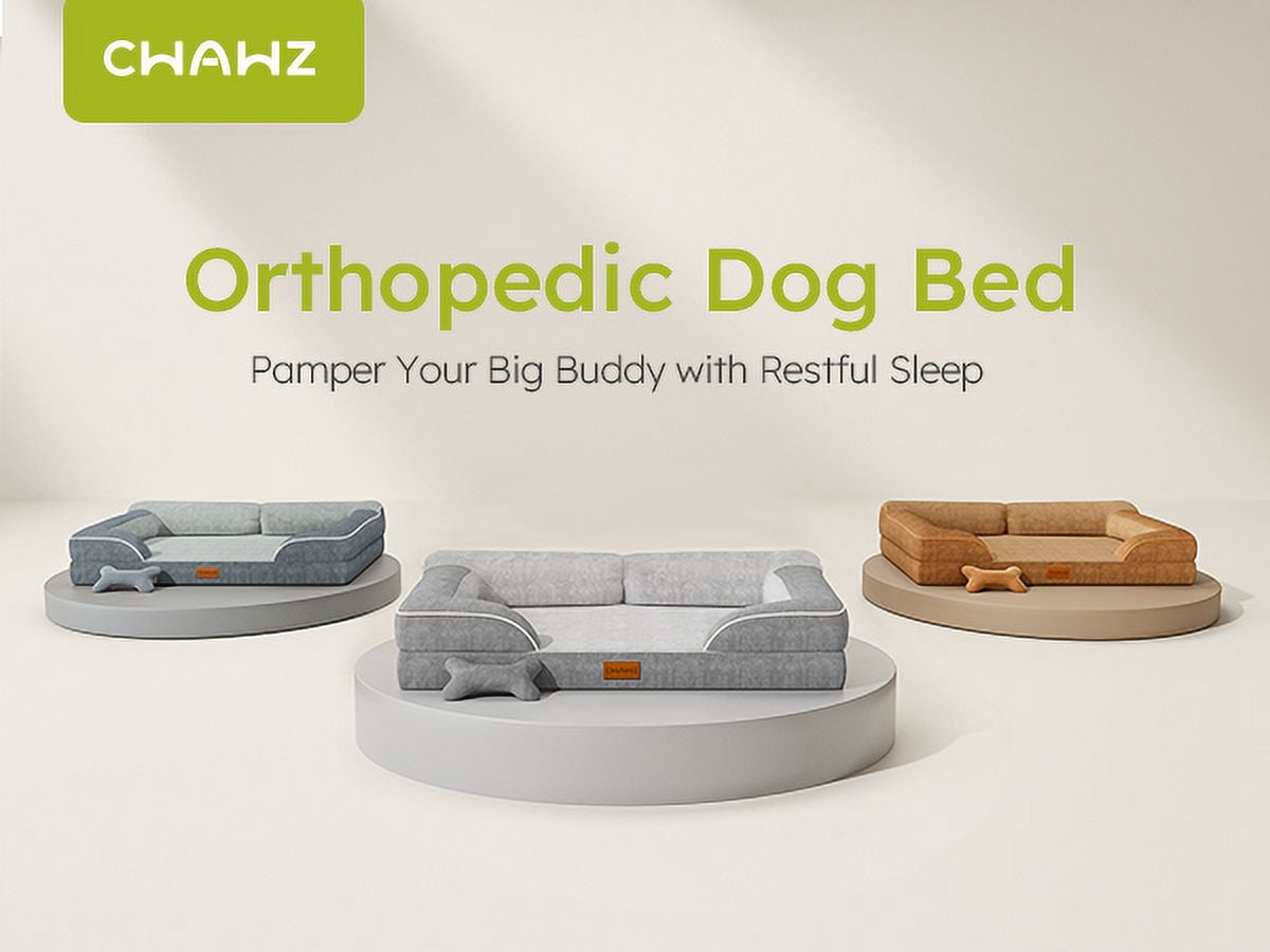 Bestco 36" Orthopedic Dog Bed for Large Dogs with Egg Crate Foam Removable Washable Cover Dark Gray