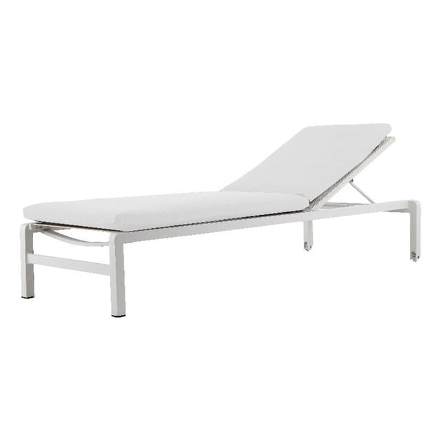 Pemberly Row Coussin de Chaise Longue en Tissu de Style Moderne, Fini Blanc