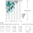 thumbnail image 4 of Teal Shower Curtain for Bathroom Aqua Shower Curtain Blue Floral Shower Curtain Set with 12 Hooks Turquoise Flower Elegant Simple Gray and Teal Bathroom Decor, 72" W X 84" H, 4 of 6