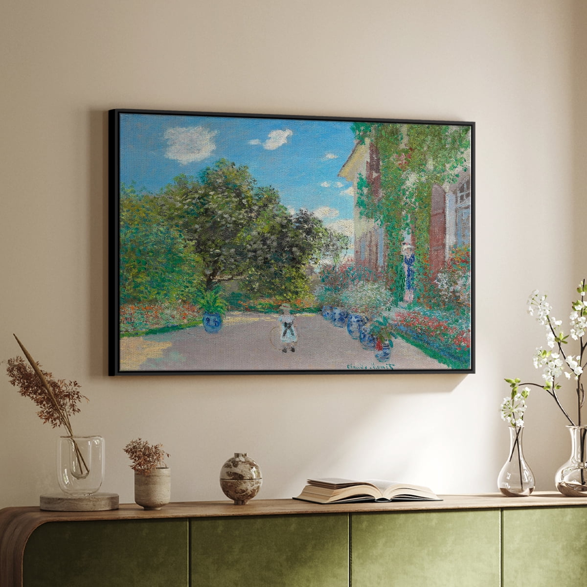 Vintage Landscape-CVI By Wexford Home Framed in Black Wood Gallery Wrapped Canvas 17 in. x 25 in.