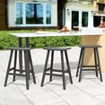 thumbnail image 2 of Costaelm 29" Poly Outdoor Patio Bar Stool (Set of 3), Gray, 2 of 6