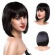 thumbnail image 4 of Seitruly Peluca Bob corto con flequillo , postizo suave y elástico, pelo falso duradero, disfraz de fiesta temática diaria, Cosplay Cuidado del cabello, 4 of 6
