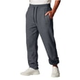 thumbnail image 2 of Mens Wide Leg Sweatpants Fleece Drawstring Elastic Waist Joggers with Zip Pockets Warm Winter Solid Color Workout Casual Lounge Pants, 2 of 5