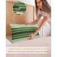 thumbnail image 5 of Forest Green Ombre Stripe Pillow Cases Standard Size Set of 2, Smooth Satin Pillowcase for Hair and Skin, Farmhouse Striped Gradient Decorative Cooling Bed Pillow Covers with Zipper, 20x26 Inches, 5 of 5