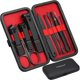 thumbnail image 1 of Glamne Set de manicura Kit de cortaúñas Herramientas profesionales para el cuidado de uñas de acero inoxidable con estuche de viaje de cuero 10 en 1 negro, 1 of 5