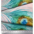 thumbnail image 2 of Soimoi Cotton Duck Fabric Peacock Feather Print Sewing Fabric Yard 42 Inch Wide, 2 of 3