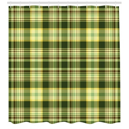 Olive Green Shower Curtain Quilt Pattern Traditional Scottish