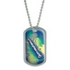 Clarinet - Musical Instrument Music Woodwinds Cool Color - Blue Green Dog Tag