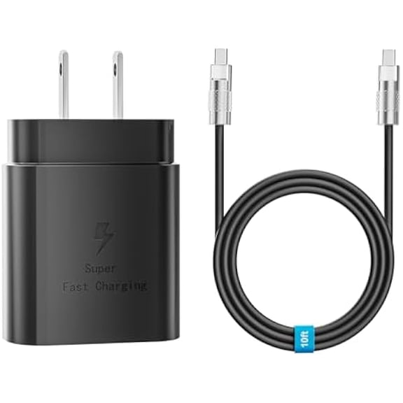 Quyaojz for 25W Compatible with Super Fast Charger USB C Android Phone Charging Adapter with 10FT Cable Cord Compatible With Galaxy S24 Ultra/S24/S23/S22 Ultra/S22 /S22 Plus/S21 /Note 20/Note10 