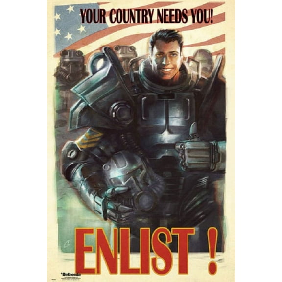 Fallout 4 - Enlist Laminated Poster (24 x 36)