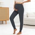 thumbnail image 2 of MEZZALL Women Maternity Pregnant Yoga Pants Solid Color High Waisted Seamless Pregnant Base Pants Tight Fitting Sports Pregnant Pants Fashionable Trousers, 2 of 4